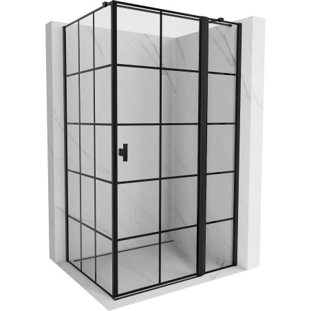 Mexen Mist T cabina de duș dreapta rabatabilă 115 x 75 cm, grilaj negru, neagră - 8A4T-115-075-70-77-P