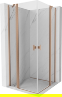 Mexen Mist Duo cabină de duș pivotantă 95 x 95 cm, transparent, cupru periat - 8A4-095-095-65-00