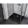 Mexen Apia cabină de duș extensibilă 110 x 80 cm, transparent, Crom + cadă de duș Flat, Neagră - 840-110-080-01-00-4070