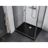 Mexen Apia 120 x 70 cm-es toló zuhanykabin, átlátszó, króm + Flat fekete zuhanytálca - 840-120-070-01-00-4070