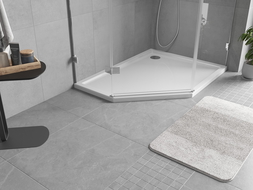 Mexen Flow brod dus de colț pentagonal slim dreapta 90 x 80 cm, alb lucios - 46P108090R