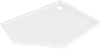 Mexen Flow brod dus de colț pentagonal slim dreapta 90 x 80 cm, alb lucios - 46P108090R