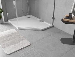 Mexen Flow cadă de duș pentagonală slim stânga 100 x 80 cm, alb lucios - 46P108010L