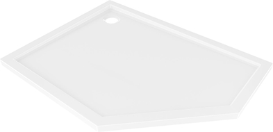 Mexen Flow cadă de duș pentagonală slim stânga 100 x 80 cm, alb lucios - 46P108010L