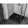 Mexen Apia 120 x 80 cm-es, átlátszó, króm tolóajtós zuhanykabin + Flat zuhanytálca, fekete - 840-120-080-01-00-4070