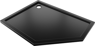 Mexen Flow brodzik pentagonal slim stânga 90 x 80 cm, negru mat - 46P708090L
