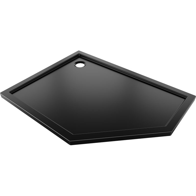 Mexen Flow brodzik pentagonal slim stânga 100 x 80 cm, negru mat - 46P708010L