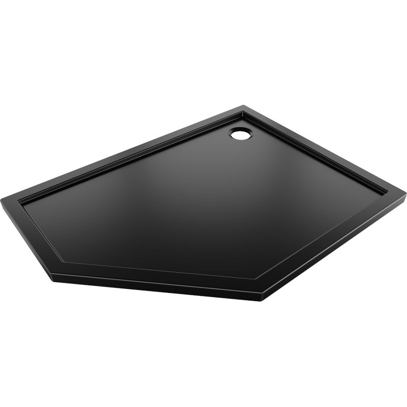 Mexen Flow cadă de duș pentagonală slim dreapta 100 x 80 cm, negru mat - 46P708010R