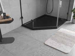 Mexen Flow cadă de duș pentagonală slim dreapta 100 x 80 cm, negru mat - 46P708010R