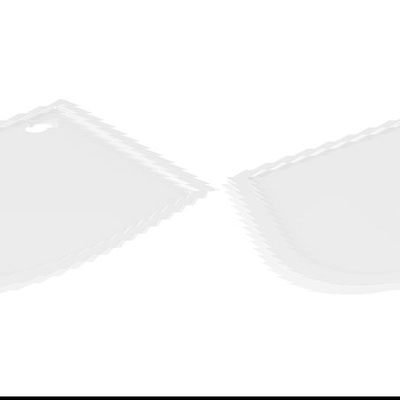 Mexen Flow cadă de duș semirotundă asimetrică slim stânga 90 x 80 cm, alb lucios - 46Q108090L