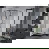 Mexen Apia cabină de duș extensibilă 130 x 70 cm, transparent, Crom + cadă de duș Flat, Neagră - 840-130-070-01-00-4070