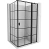 Mexen Mist T cabină de duș de colț dreaptă 115 x 85 cm, grilaj negru, negru - 8A4T-115-085-70-77-P