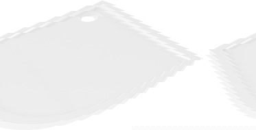 Mexen Flow cădiță de duș semicirculară asimetrică slim stânga 100 x 80 cm, alb lucios - 46Q108010L