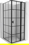 Mexen Mist T zuhanykabin jobbos 90 x 90 cm, fekete rács, fekete - 8A4T-090-090-70-77-P