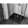 Mexen Apia cabină de duș extensibilă 130 x 80 cm, transparent, Crom + cadă de duș Flat, Neagră - 840-130-080-01-00-4070