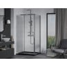 Mexen Apia cabină de duș extensibilă 130 x 80 cm, transparent, Crom + cadă de duș Flat, Neagră - 840-130-080-01-00-4070