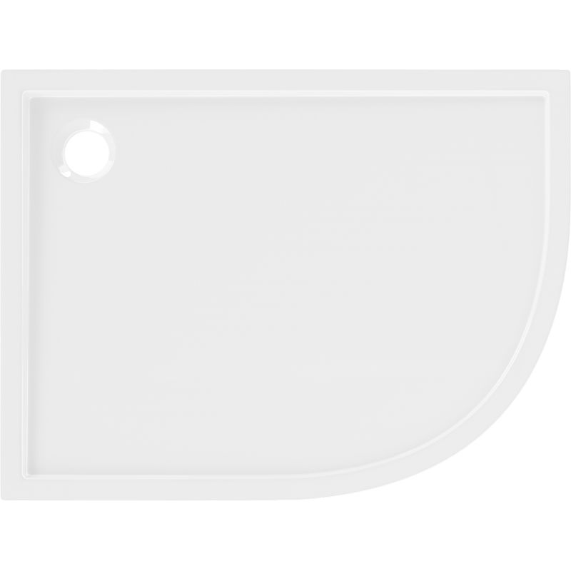 Mexen Flow cadă de duș asimetrică slim stânga 100 x 90 cm, alb lucios - 46Q109010L