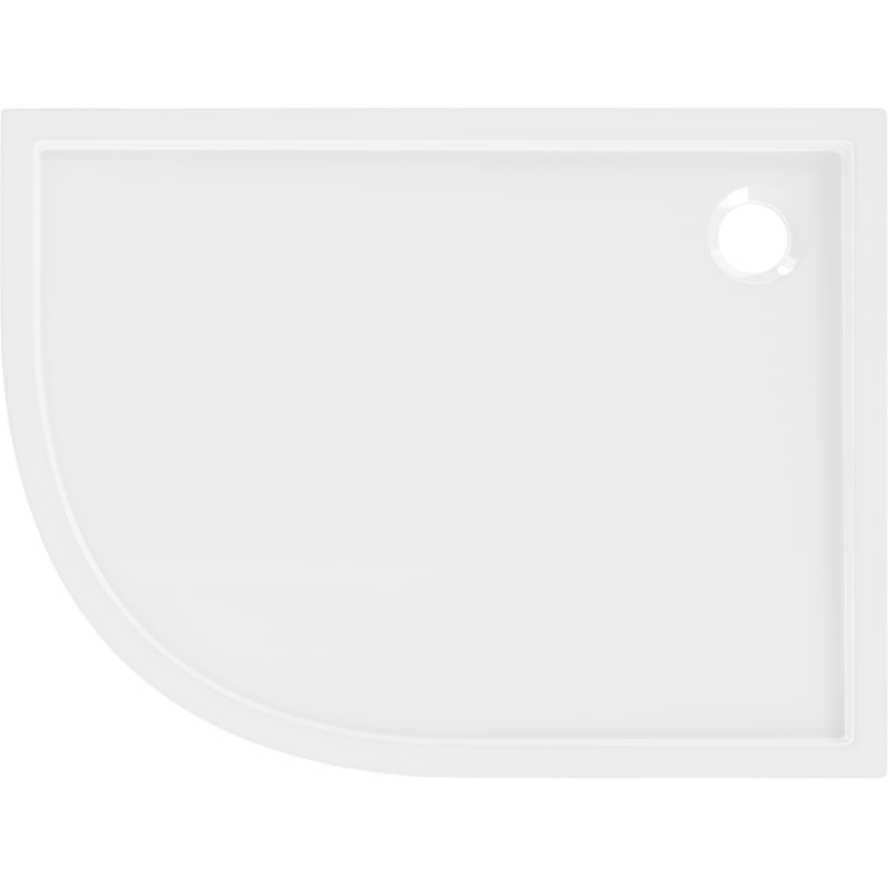 Mexen Flow félköríves aszimmetrikus slim jobb zuhanytálca 100 x 90 cm, fényes fehér - 46Q109010R