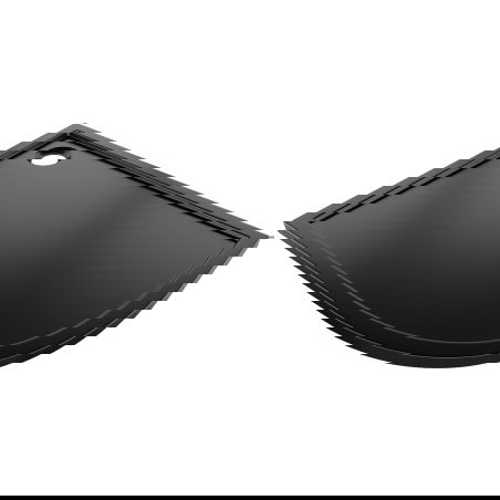 Mexen Flow cadă de duș semicirculară asimetrică slim stânga 90 x 80 cm, negru mat - 46Q708090L