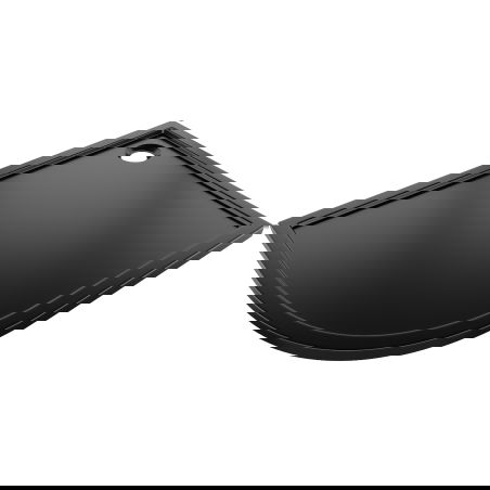 Mexen Flow cadă de duș semirotundă asimetrică slim dreapta 100 x 80 cm, negru mat - 46Q708010R