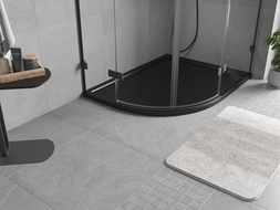 Mexen Flow cadă de duș semicerc asimetrică slim dreapta 100 x 80 cm, negru mat - 46Q708010R