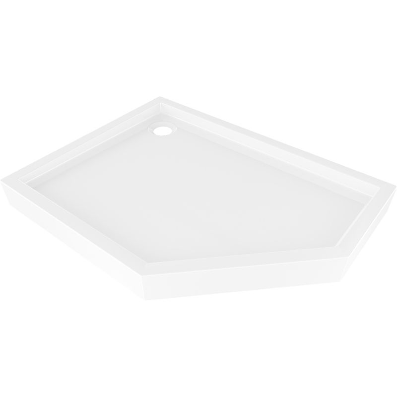 Mexen Flow+ cadă de duș pentagonală stânga 100 x 80 cm, alb lucios - 46P108010LH