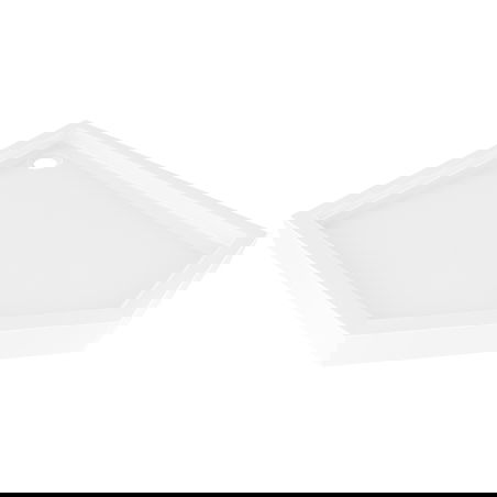 Mexen Flow+ cadă de duș pentagonală stânga 100 x 80 cm, alb lucios - 46P108010LH