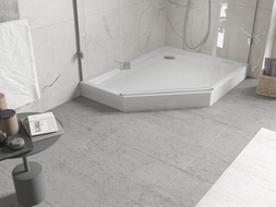 Mexen Flow+ ötszögletű tusoló jobb oldali 100 x 80 cm, fehér fényes - 46P108010RH