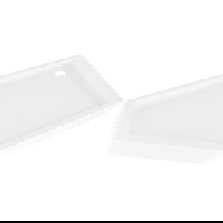Mexen Flow+ cadă de duş pentagonală dreaptă 100 x 90 cm, alb lucios - 46P109010RH