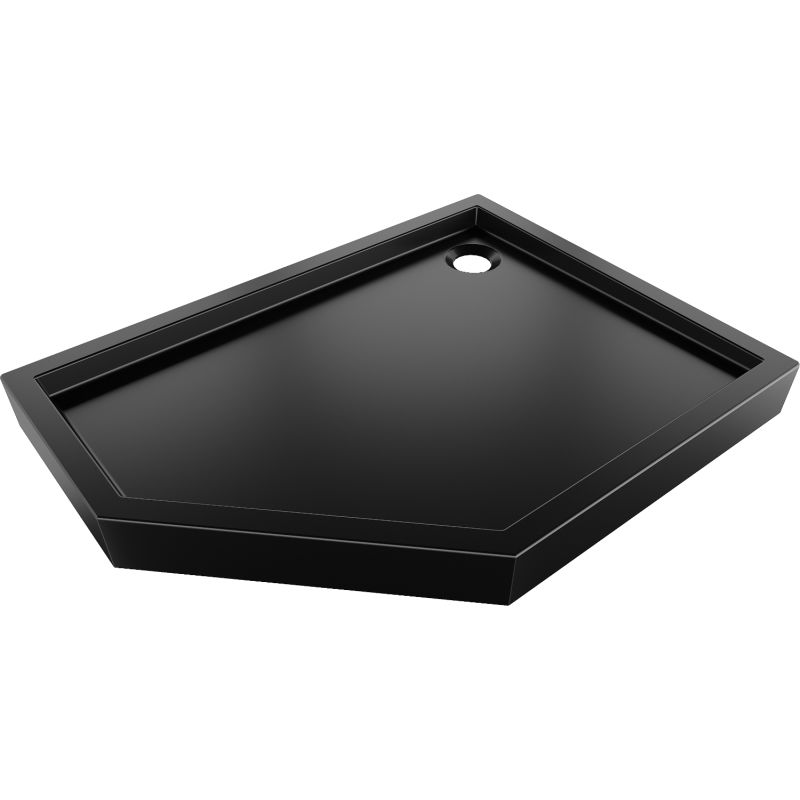 Mexen Flow+ cadă de duș pentagonal dreaptă 100 x 80 cm, negru mat - 46P708010RH