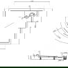 Tăvița de duș semicirculară Mexen Flow+ 100 x 100 cm, alb lucios - 46Q101010H
