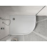 Mexen Flow+ aszimmetrikus félköríves bal oldali zuhanytálca 90 x 80 cm, fehér fényes - 46Q108090LH