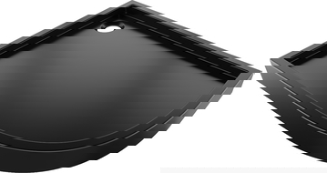 Mexen Flow+ cadă de duș semirotundă asimetrică stânga 90 x 80 cm, negru mat - 46Q708090LH