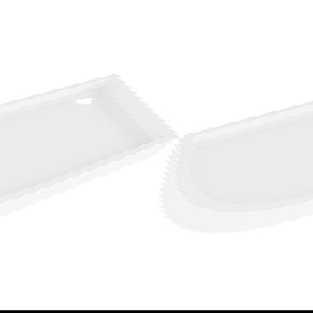Mexen Flow+ cadă de duș semirotundă asimetrică dreapta 90 x 80 cm, alb lucios - 46Q108090RH