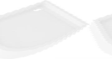 Mexen Flow+ cadă de duș semicirculară asimetrică stânga 100 x 80 cm, alb lucios - 46Q108010LH