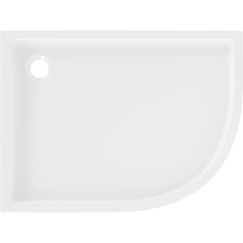 Mexen Flow+ félig kör alakú aszimmetrikus bal oldali zuhanytálca 100 x 80 cm, fényes fehér - 46Q108010LH