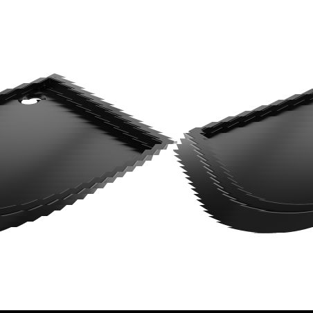 Cast vas de duș Mexen Flow+ semi-rotund asimetric stânga 100 x 80 cm, negru mat - 46Q708010LH