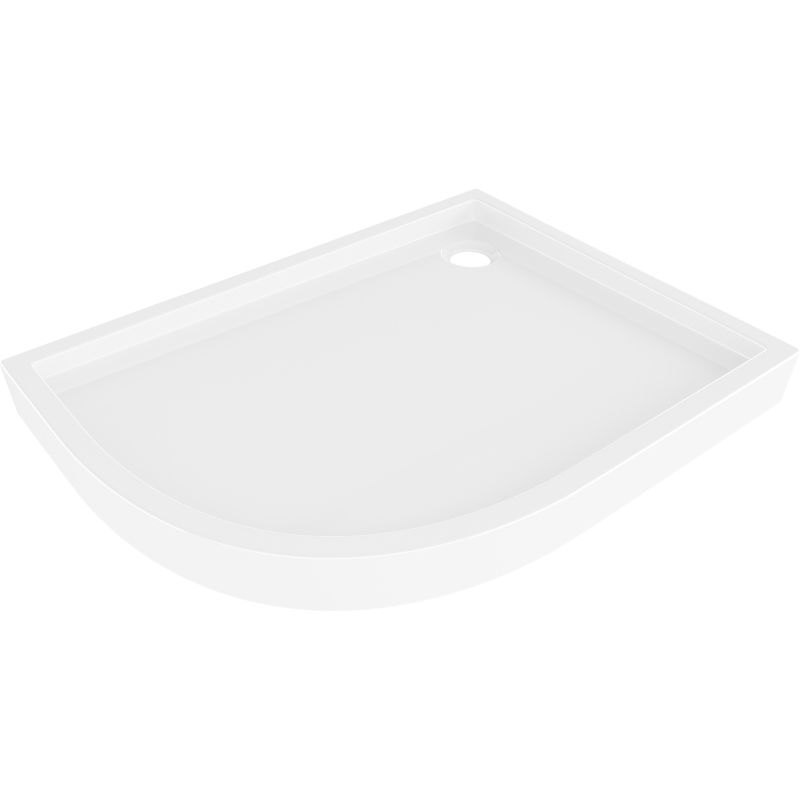 Mexen Flow+ cadă de duș semi-circulară asimetrică dreaptă 100 x 80 cm, alb lucios - 46Q108010RH