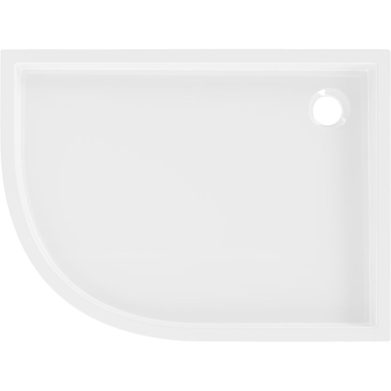 Mexen Flow+ aszimmetrikus jobbos félköríves zuhanytálca 100 x 80 cm, fehér fényes - 46Q108010RH