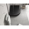 Mexen Flow+ cadă de duș semirotundă asimetrică dreaptă 100 x 80 cm, negru mat - 46Q708010RH