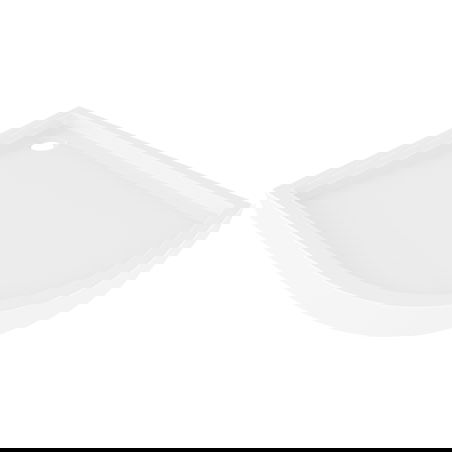 Mexen Flow+ cadă de duș semirotundă asimetrică stânga 100 x 90 cm, alb lucios - 46Q109010LH