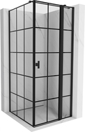 Mexen Mist T cabină de duș cu deschidere dreapta 100 x 100 cm, grilaj negru, negru - 8A4T-100-100-70-77-P