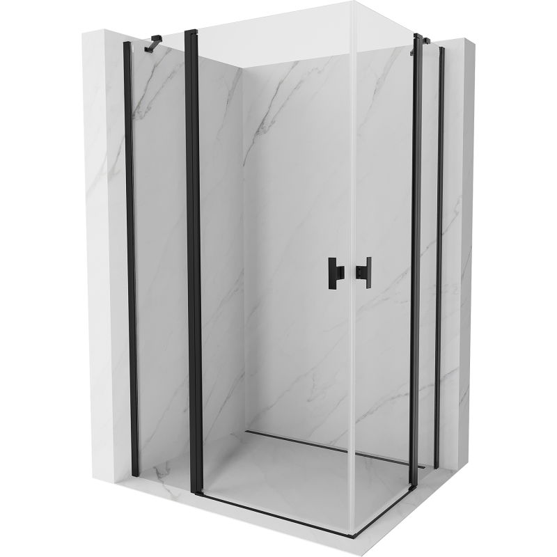 Mexen Mist Duo cabină de duș pivotantă 100 x 70 cm, transparent, negru - 8A4-100-070-70-00