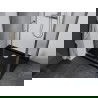 Mexen Apia cabină de duș extensibilă 140 x 90 cm, transparent, Crom + cadă de duș Flat, Neagră - 840-140-090-01-00-4070