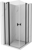 Mexen Mist Duo cabină de duș pivotantă 85 x 85 cm, transparent, negru - 8A4-085-085-70-00
