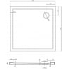 Mexen Flow négyzet alakú slim zuhanytálca 120 x 120 cm, fehér fényes - 46S101212