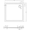 Mexen Flow zuhanytálca négyzet alakú slim 90 x 90 cm, fekete matt - 46S709090