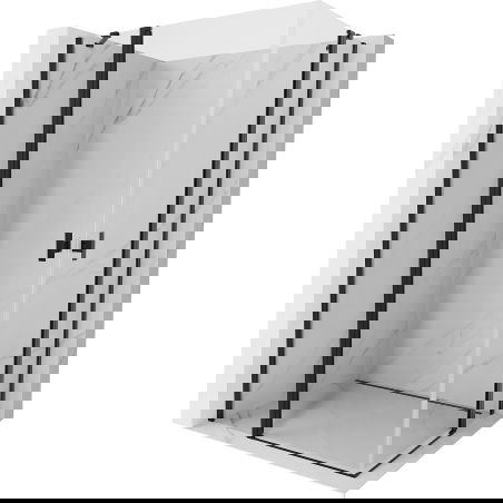 Mexen Mist Duo cabină de duș pivotantă 115 x 105 cm, transparentă, neagră - 8A4-115-105-70-00