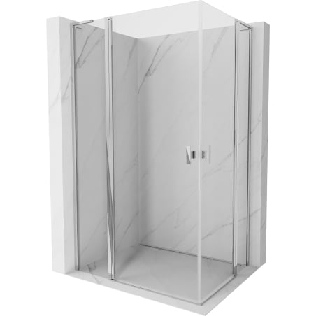 Mexen Mist L Duo cabină de duș cu deschidere 115 x 95 cm, transparentă, crom - 8A4L-115-095-01-00