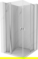 Mexen Mist L Duo cabină de duș rabatabilă 120 x 120 cm, transparent, crom - 8A4L-120-120-01-00